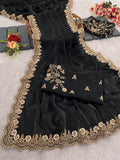 Rich Wear Space Silk With Coding Work Saree