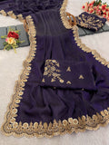 Rich Wear Space Silk With Coding Work Saree