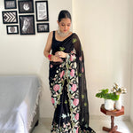 Soft Georgette Multicolor With Embroidery Color Saree