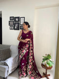 Soft Georgette Multicolor With Embroidery Color Saree