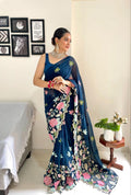 Soft Georgette Multicolor With Embroidery Color Saree