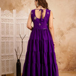 Purple Color EmbroideryWork Anarkali