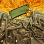 Beeds Work Space Silk Shaeded Crush Saree