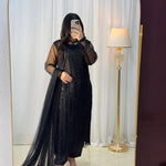 Black Color Embroidery Work Havy Foux Georgette Top Pent
