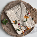 White Color Pure Khadi Tunic Hand Work Top