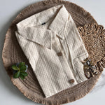 Owl Shape Pure Khadi Cotton Hand Work Shirt
