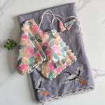Pure Tabi Silk Swan Design With Butterfly Design Saree