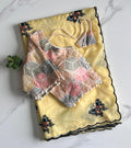 Pure Tabi Silk Swan Design With Butterfly Design Saree