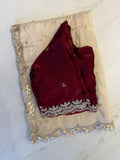Tissue Silk Fabric With Embroidery Work Saree