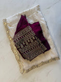 Tissue Silk Fabric With Embroidery Work Saree