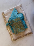 Tissue Silk Fabric With Embroidery Work Saree