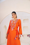 Reyon Fabric With Thread & Real Mirror Work Top Plazzo