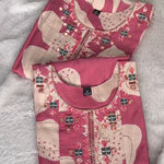 Pink Color Verticle Fabric Mille Foil Work Gown