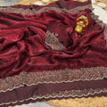 Space Silk With Jarkhan Work Saree