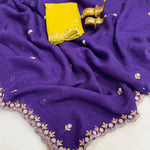 Satin Chiffon Candy Crush Silk With Embroidery Work Saree