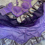 Purple Color Viscos Gorgette Banarasi Work Saree