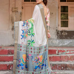 Breautifull White Color Digital Print Work Saree