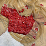 Premium Wear Pure Gold Crush Hand Work Saree