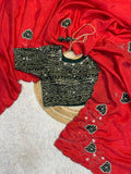 Premium Wear Pure Gold Crush Hand Work Saree