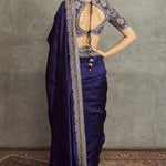 Purple Color Space Silk With Sequience Dori work Saree