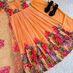 Beautifull Flower Work Georgette With Hand Work Gown
