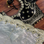 Fandy Silk With Embroidery Coding Work Saree
