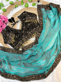 Pure Space Silk Sequence And Zari Work Saree