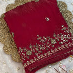 Rani Pink Color With Fandy Silk With Sequience Work Saree