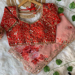 Pure Gerogette Floral Print Work Saree