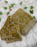 Beautifull Soft Elegent With Embroidery Work Saree
