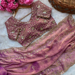 Beautifull Chiffon Two Ton With Embroidery Work Saree