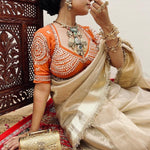 Pure Soft Designer Gota Border Sequience Work Saree