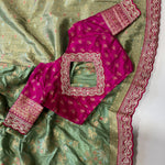 Beautifull Dolla Silk With Meenakari Zari Work Saree