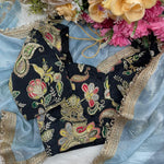 Pure Soft Satin Silk With Sequience Lace Border Work Saree