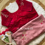 Beautifull Two Tone Rangoli Silk With Flower Hand Work Saree