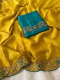 Beautifull Heavy Rangoli Silk With Fancy Embroidery Work Saree