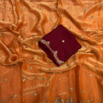 Beautifull Space Silk With Fancy Embrodiery Work Saree