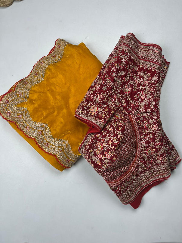 Beautifull Space Silk With Sequience Embroidery Work Saree