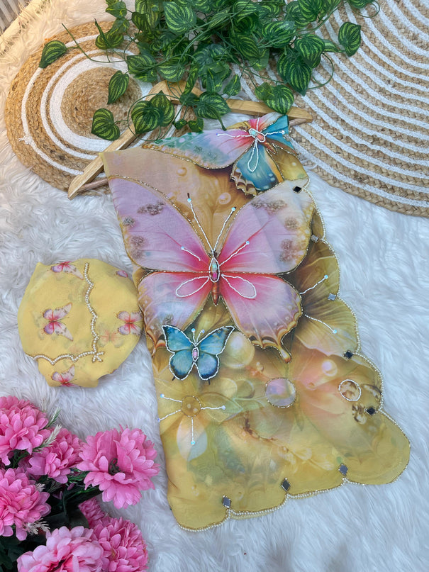 Beautifull Soft Georgette Digital Print Work Saree