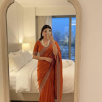 Beautifull Fendy Sartin With Hand Jharkhand Work Saree