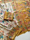 Softy Silk Jacquard Saree with Swarovski Hand Work & Digital Pashmina Print