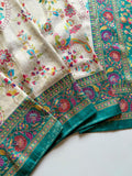Softy Silk Jacquard Saree with Swarovski Hand Work & Digital Pashmina Print