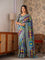 Designer Premium Chinon Silk With Print & Real Mirror Work Saree