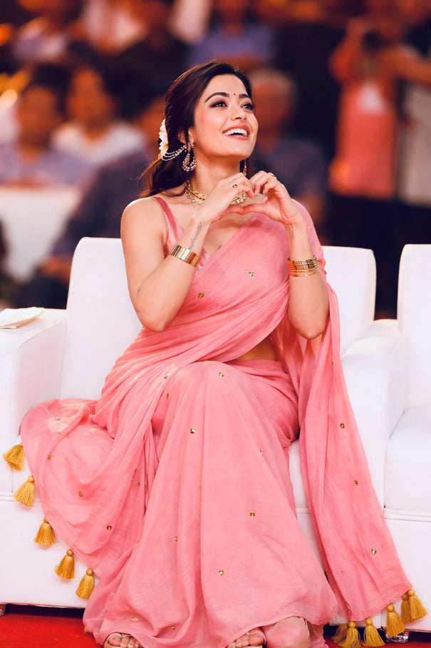 Beautiful Mul Cotton Saree With Sequence Work