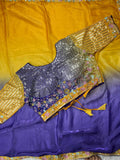 Beautiful Rich Satin Saree With Sequins & Heavy Embroidery Work