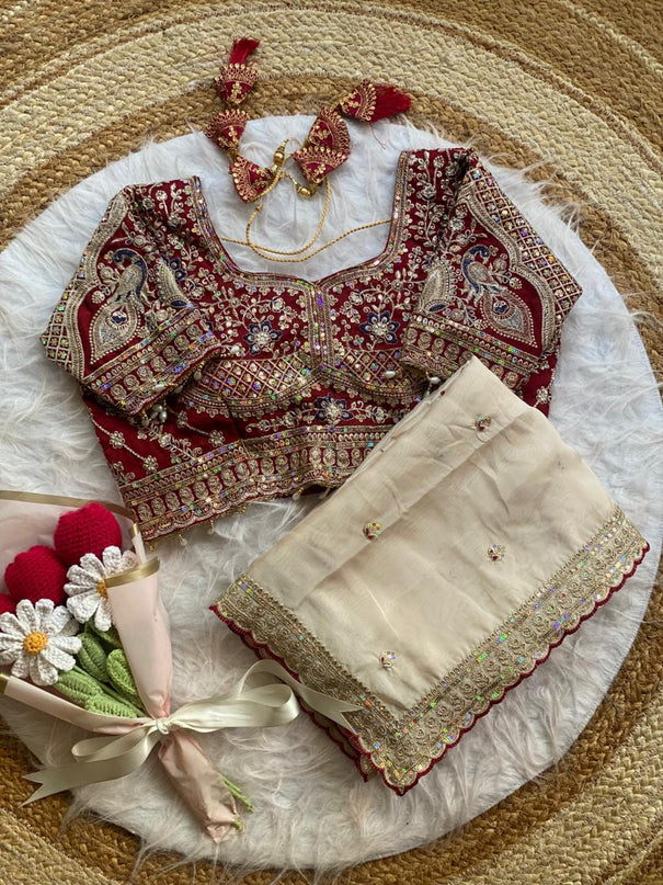 Beautifull Beige Color Rangoli Silk With Beautifull Embroidery Work Saree