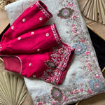 Beautiful  Look Coding Work & Multi Colour Sequence Dola Silk Saree