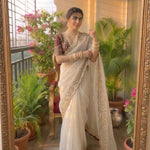 Beautiful Soft Rich Fendy Silk Multi & Sequence with Embroidery Work Saree