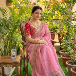 Beautiful Soft Rich Fendy Silk Multi & Sequence with Embroidery Work Saree