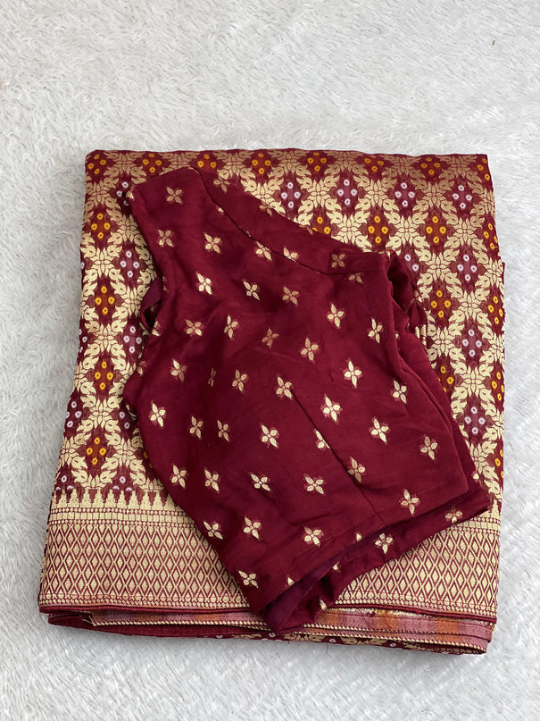 Beautiful Pure Soft Viscose Khadi Georgette With Rich Jacquard Weaving Work Saree